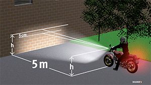 So können Motorradfahrer ihr Licht überprüfen.