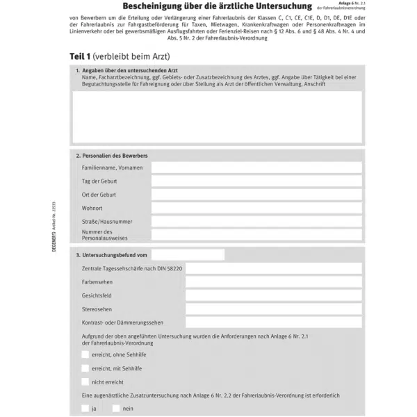 Bescheinigung über die ärztliche Untersuchung-0