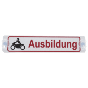 Heckscheibenschild, "Motor.-Ausb." 390 x 80 x 2 mm, refl.-0