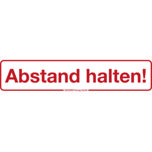 Magnetschild "Abstand halten" 350 x 80 mm