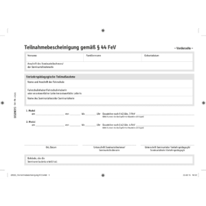 Teilnahmebescheinigung FES, Block mit 12 Stück-0