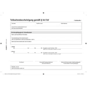 Teilnahmebescheinigung FES, Block mit 12 Stück-0