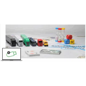 Das klassische BKF-Lernspiel bringt Abwechslung in die Ausbildung zum Berufskraftfahrer und kann in verschiedenen Phasen der Aus- oder Weiterbildung eingesetzt werden. Das Spiel ist wahlweise mit einer Textil- oder PVC-Plane erhältlich.