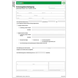 Artikel-Nr. 22166 - Schulungsbescheinigung Tachographen-Unterweisung