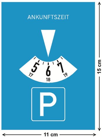 Es kann nur eine geben: Die Parkscheibe nach StVO (Bild 318)