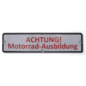 M6963-Heckscheiben-Saugschild-Achtung-Motorrad-Ausbildung
