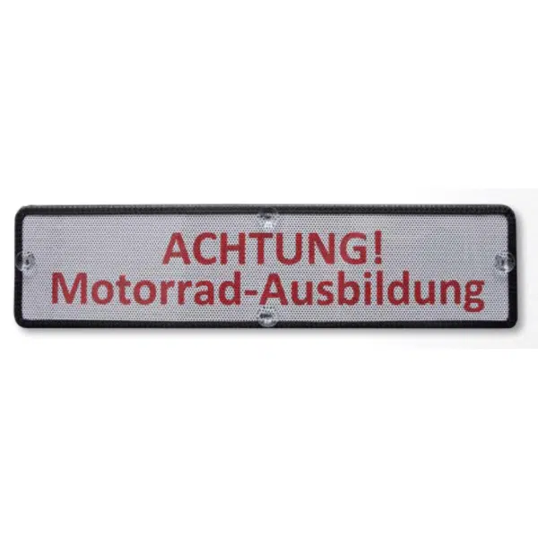 M6963-Heckscheiben-Saugschild-Achtung-Motorrad-Ausbildung
