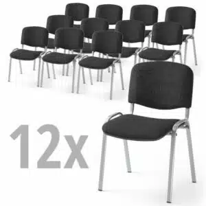 12er Set-Besucherstühle ISO – Alusilber