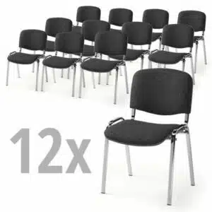 12er Set-Besucherstühle ISO - verchromt