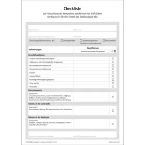 Fahreignungsdiagnose (Checkliste) B196