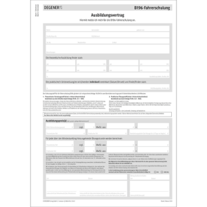 Ausbildungsvertrag / Rechnung B196