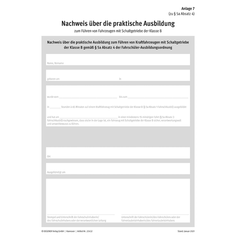 B197 Teilnahmebescheinigung - PDF-Download » DEGENER Verlag Onlineshop