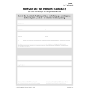 B197 Teilnahmebescheinigung - Block mit 25 Blatt