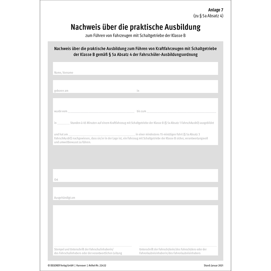 B197 Teilnahmebescheinigung - Block mit 25 Blatt