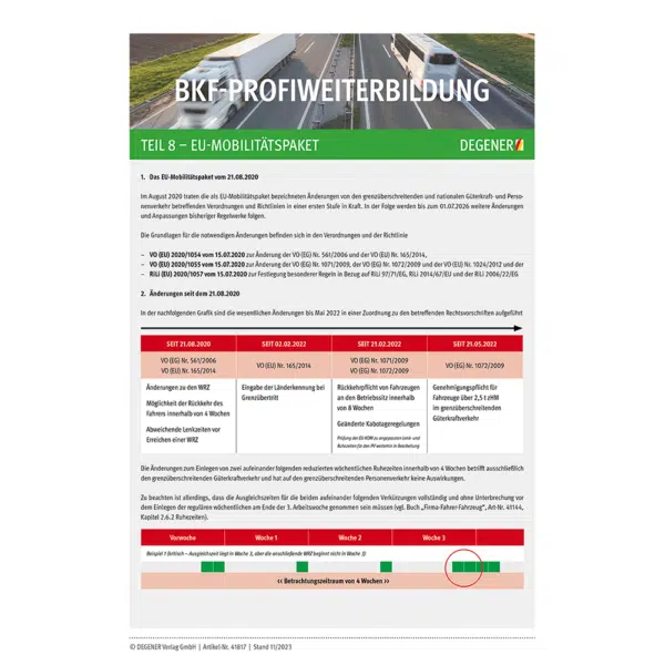 BKF-ProfiWeiterbildung Teil 8 - EU-Mobilitätspaket