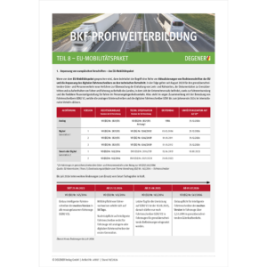 BKF-ProfiWeiterbildung Teil 8 - EU-Mobilitätspaket