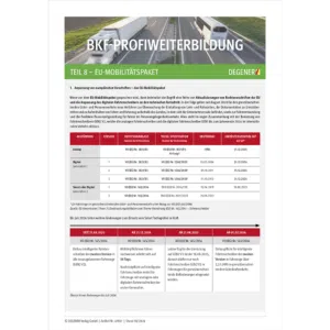 BKF-ProfiWeiterbildung Teil 8 - EU-Mobilitätspaket