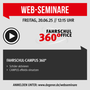 Web-Seminar "FAHRSCHUL-CAMPUS 360°"<br>am 20.06.2025 um 12:15 Uhr
