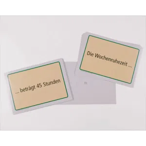 Abbildung von Moderationskarten zum Thema Lenk- und Ruhezeiten