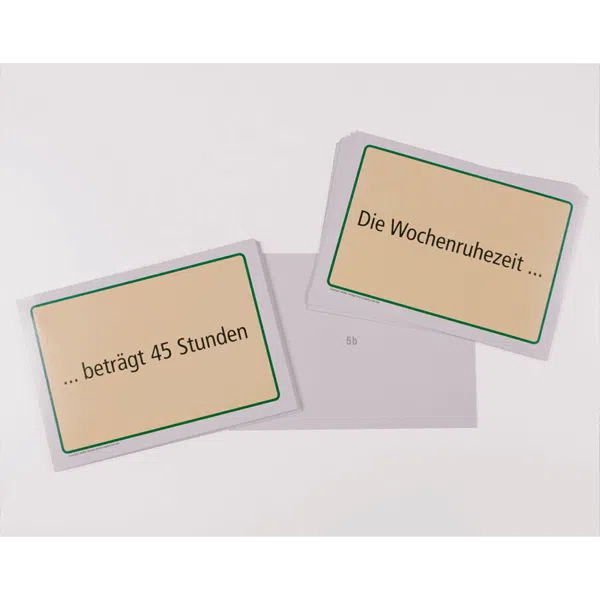 Abbildung von Moderationskarten zum Thema Lenk- und Ruhezeiten