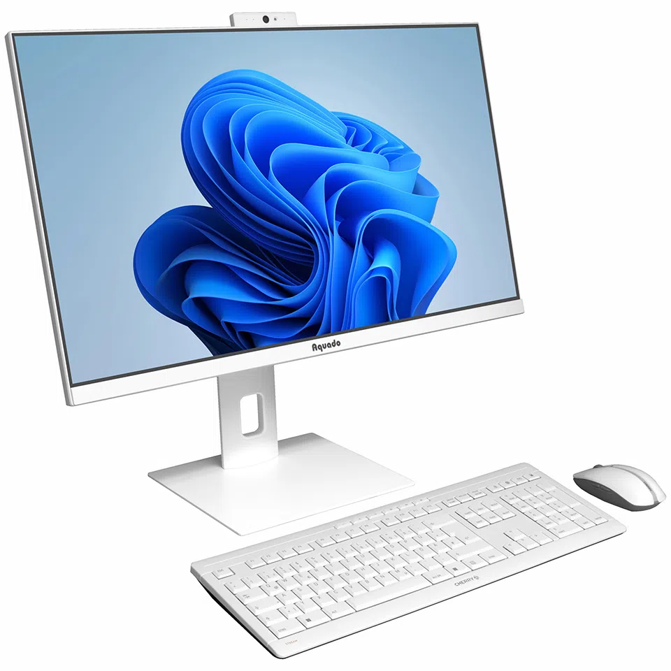 All-in-One-PC mit Maus und Tastatur in Weiß