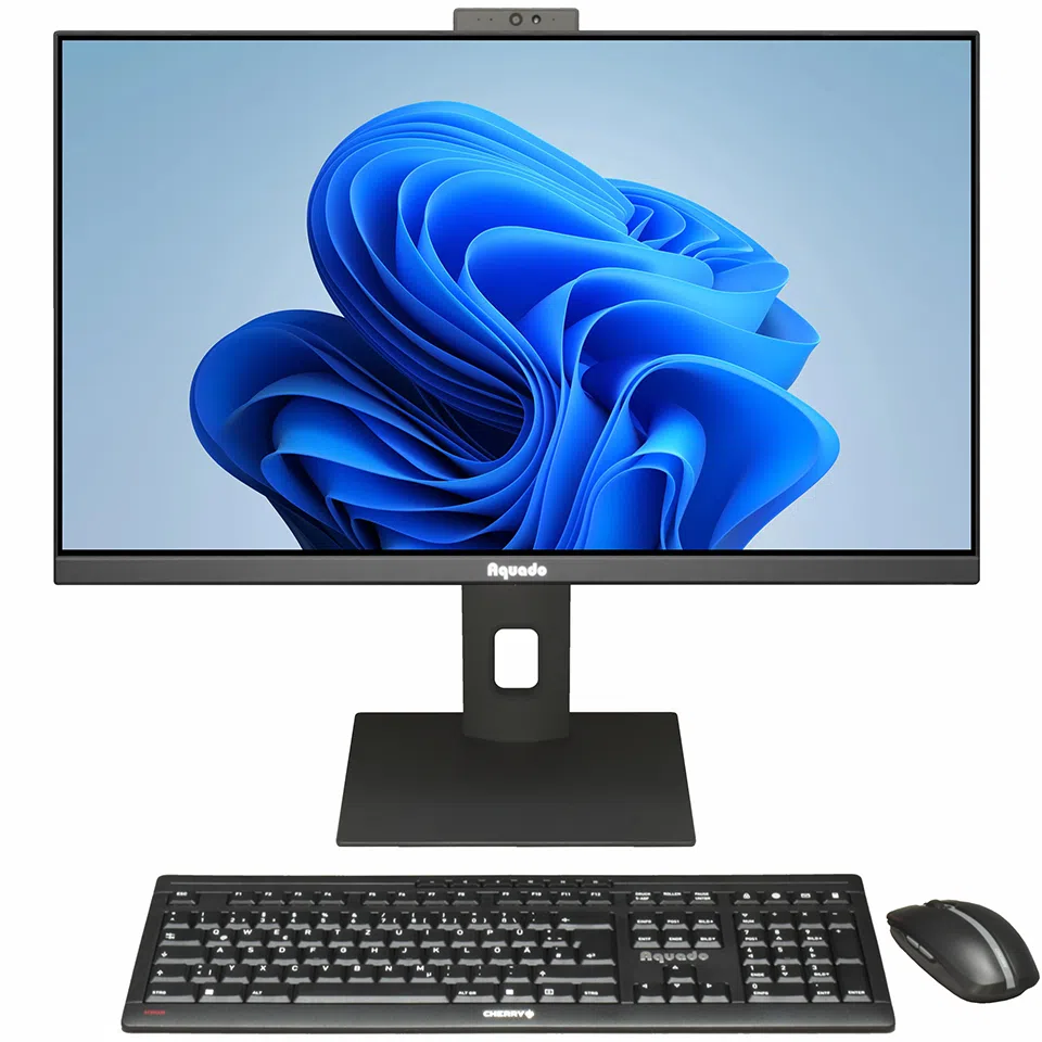 All-in-One-PC mit Maus und Tastatur in Schwarz