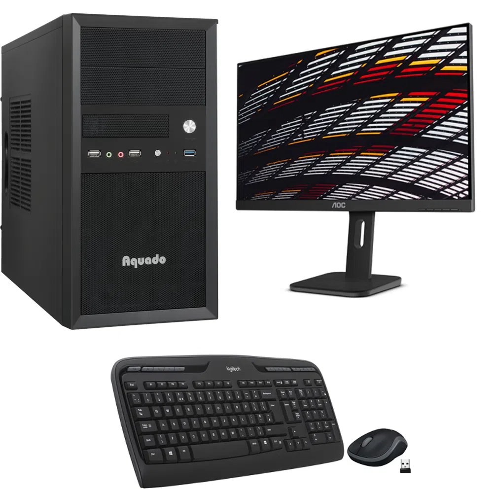 Desktop-PC mit Tastatur / Maus und Monitor